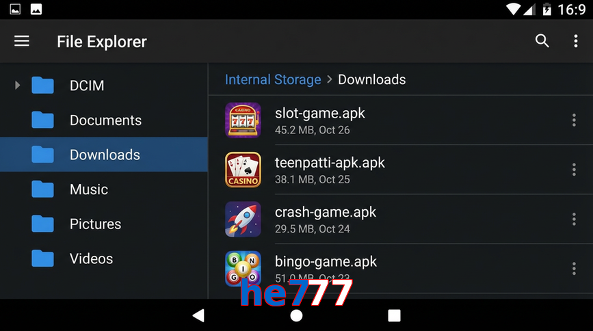 Main screen of He777 gameapk page for PK players